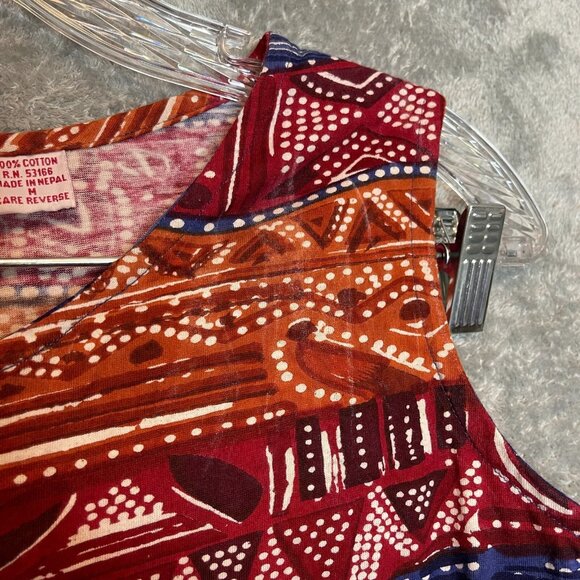 Vtg No Boundaries Women Colorful Rainbow Southwestern Tribal Maxi Shirt Dress M - Picture 11 of 12